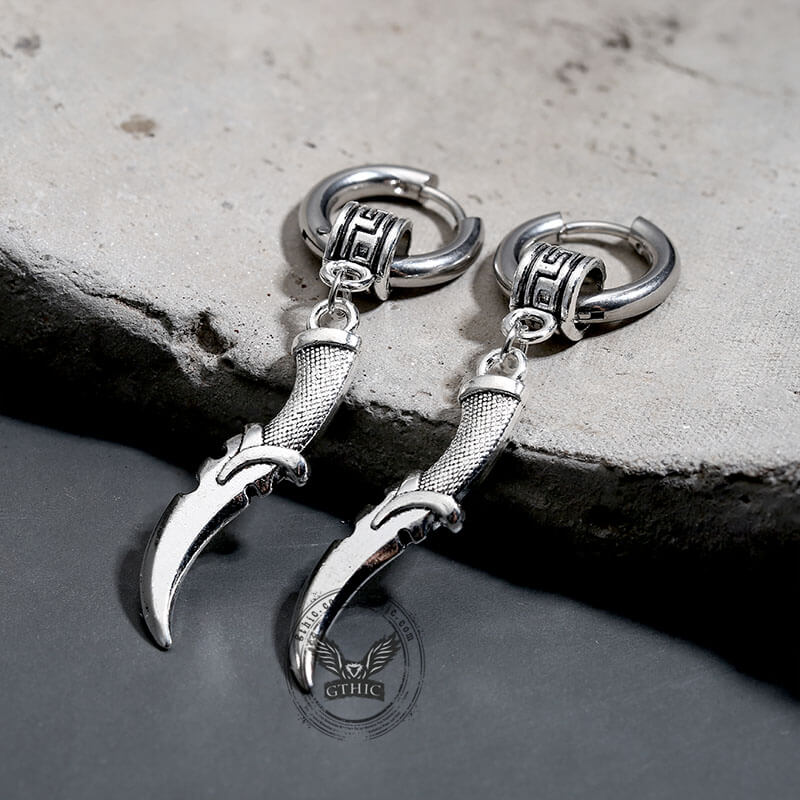 Vintage Dagger-Shaped Stainless Steel Earrings