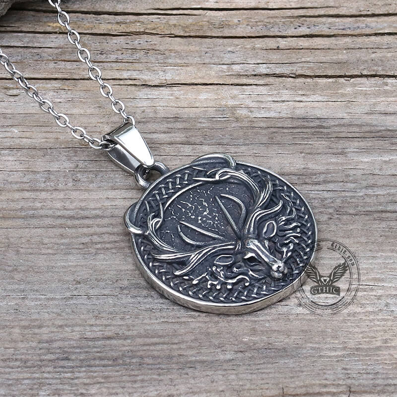 Vintage Elk Stainless Steel Pendant