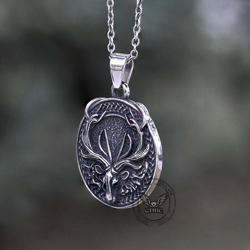 Vintage Elk Stainless Steel Pendant