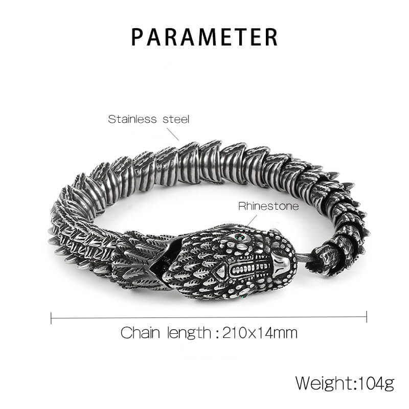 Vintage Keel Dragon Stainless Steel Bracelet