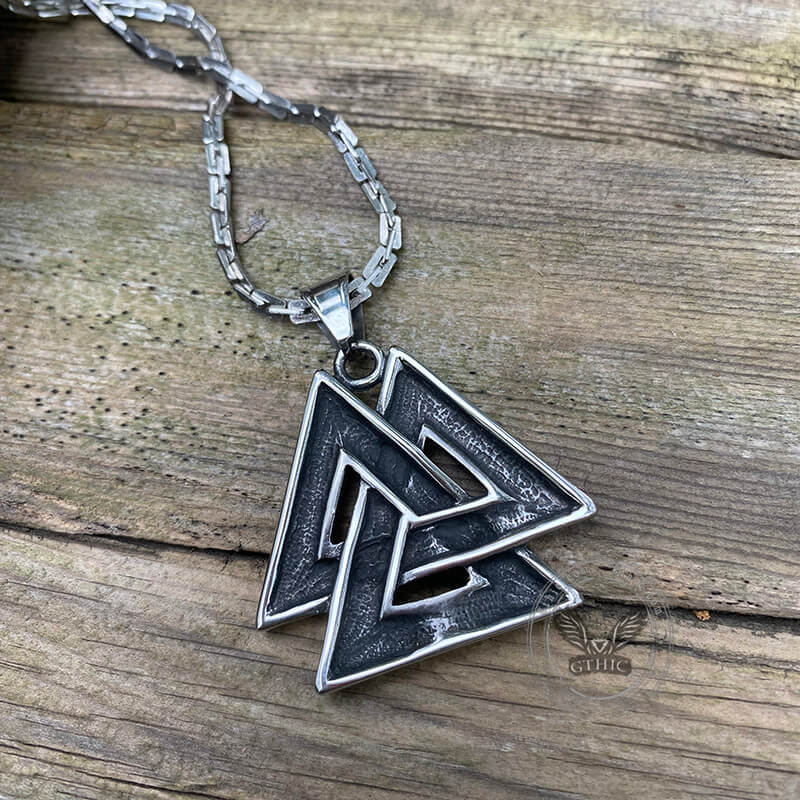 Vintage Valknut Stainless Steel Viking Pendant