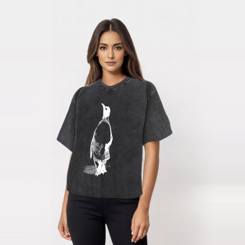 Vintage Washed Penguin Drinking Beer T-shirt