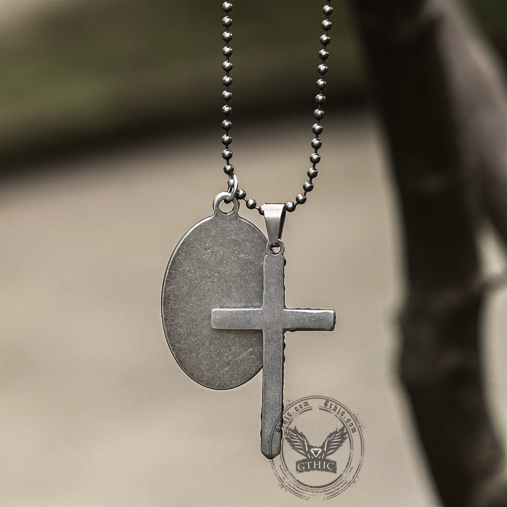 Virgin Mary Cross Stainless Steel Pendant
