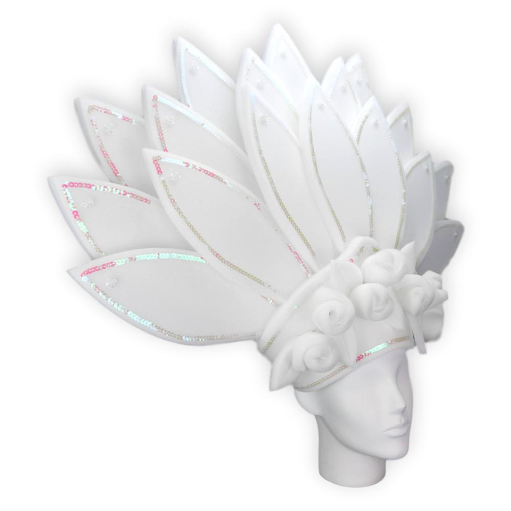White Flowers & Feathers Crown