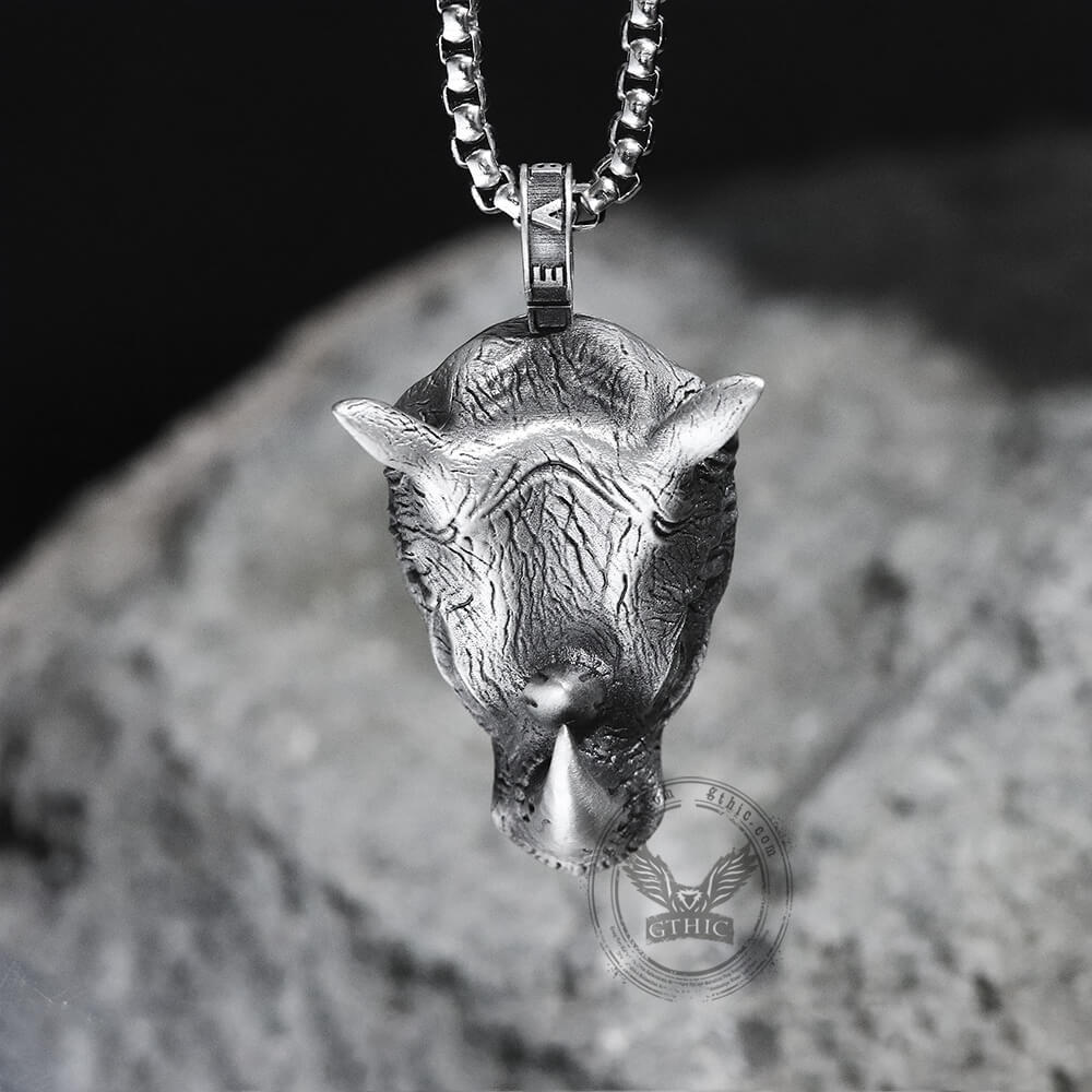 Wild Rhinoceros Pure Tin Necklace