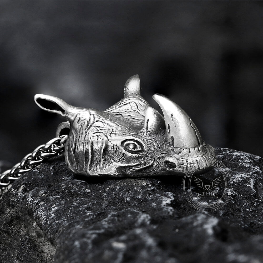 Wild Rhinoceros Pure Tin Necklace