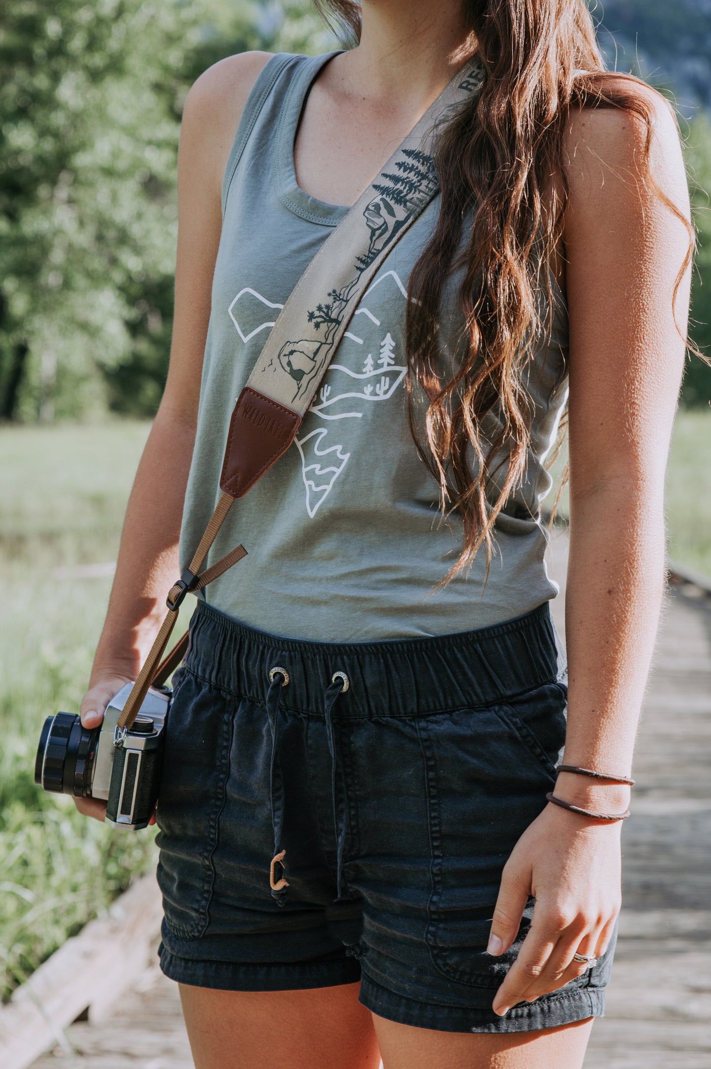 National Park Inspired Camera Strap Brown