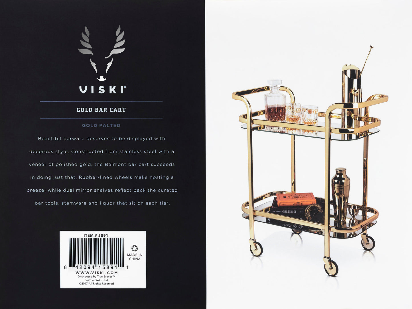 Antique Gold Bar Cart