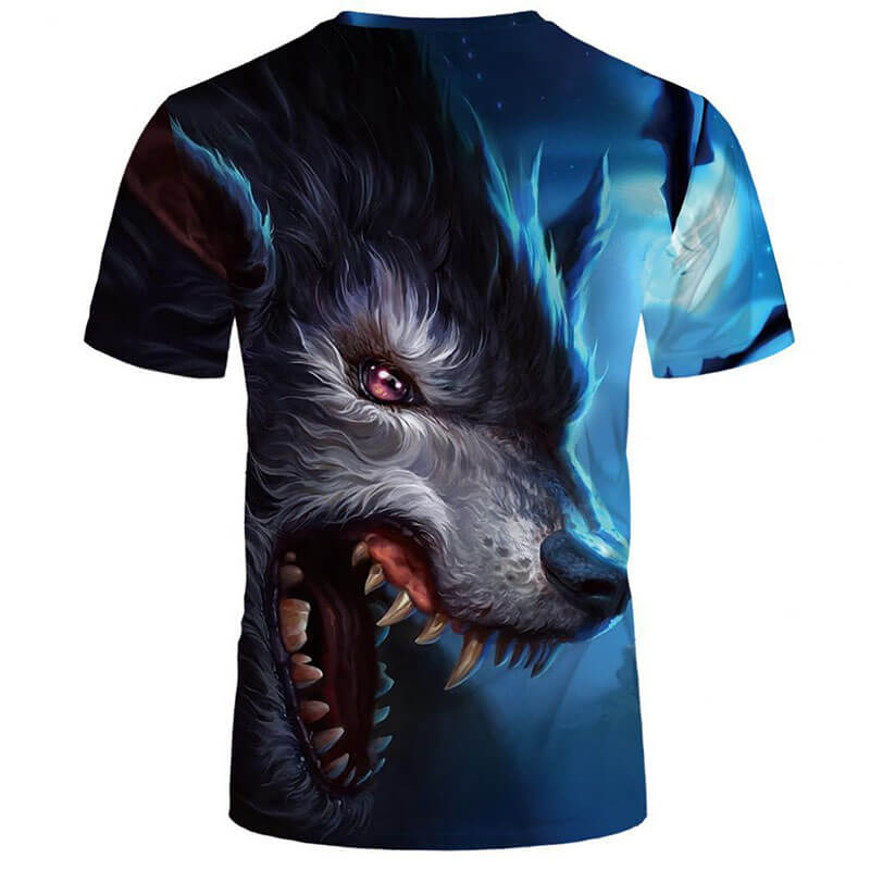 Wolf Howling Polyester T-Shirt