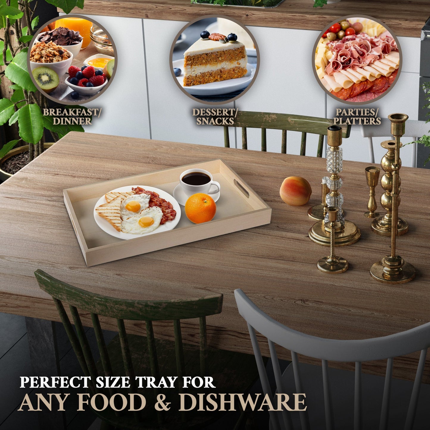 Wooden Nested Serving Trays 7 Pack Set Of Rectangle