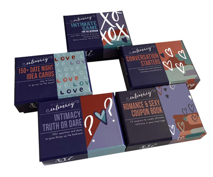 5 Card Decks (Ultimate Intimacy Bedroom Game, Conversation Starters, 150+ Date Night Ideas, Truth or Dare Game, and Romantic and Sexy Coupon Book