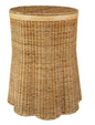 Round Lid with SCALLOPED Base WICKER STORAGE Pedestal