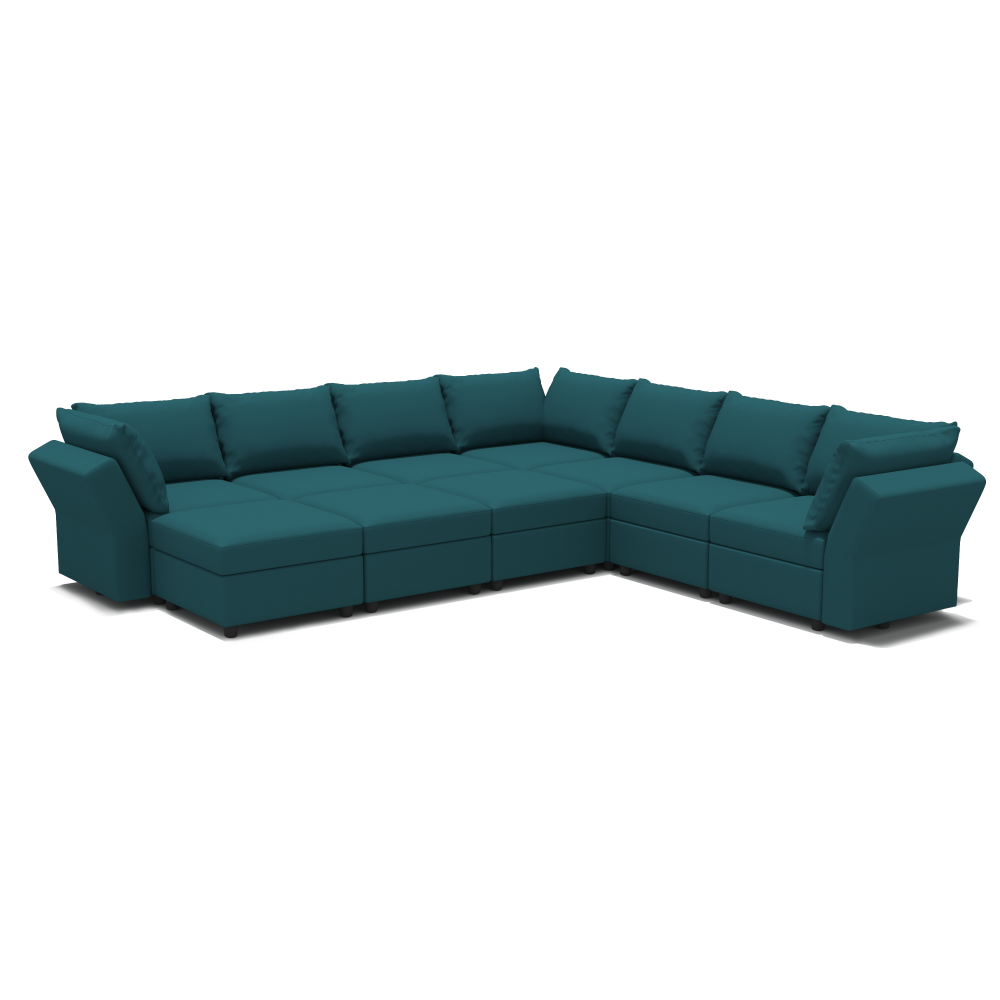 Ainfox 10 Seats +10 Sides Modular Sectional Sofa Flannel Sofa with Storage Seat