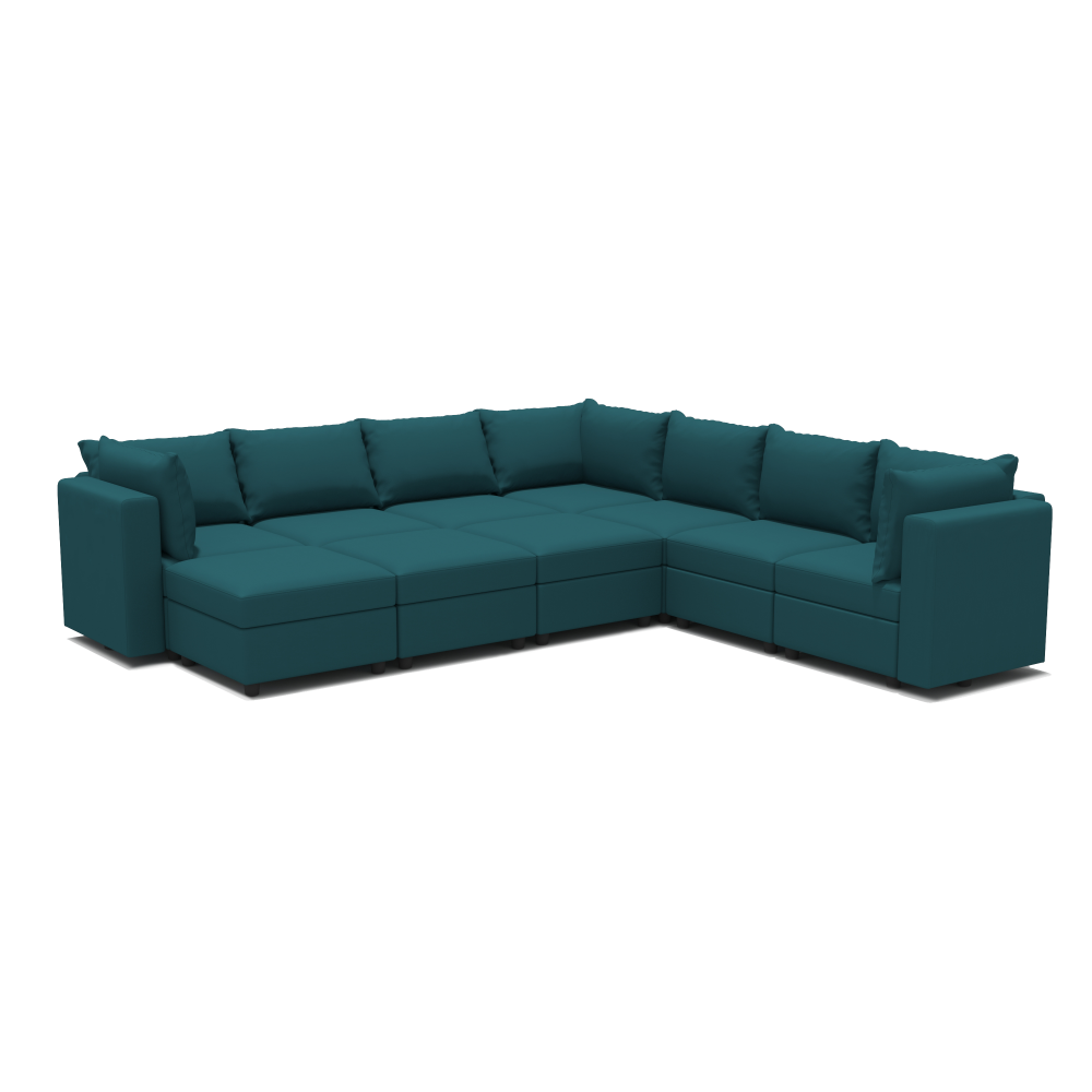 Ainfox 10 Seats +10 Sides Modular Sectional Sofa Flannel Sofa with Storage Seat