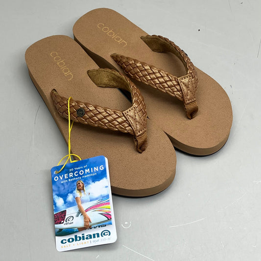 COBIAN Braided Bounce Sandals Women's SZ 9, EU 39.5 Chestnut BRB10-210-9
