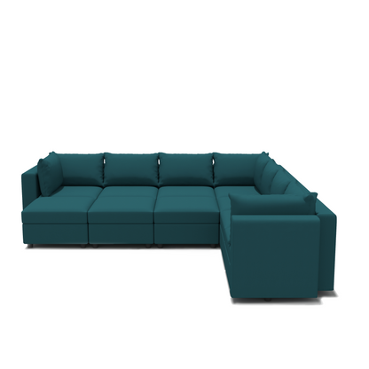 Ainfox 10 Seats +10 Sides Modular Sectional Sofa Flannel Sofa with Storage Seat
