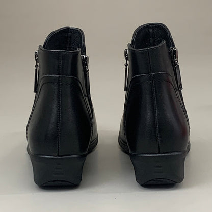 PROPET Waverly Leather Walking Ankle Boot M(B) Women's SZ 9 Black WFX085LBLKM-09