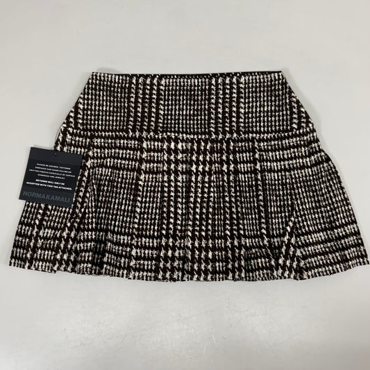 NORMA KAMALI Silky Jersey Pleated Micro Skirt Unlined Women's Sz S/32 Chocolate