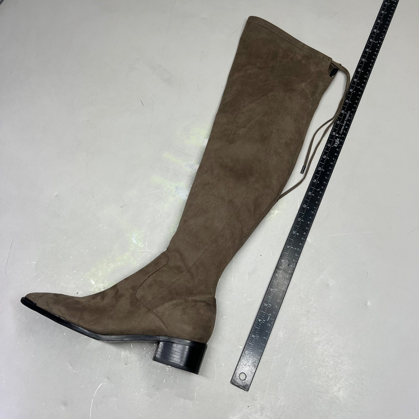 MARC FISHER  LTD Over The Knee Boot Pointy Toe Partial Zip Women's Sz 8.5 Brown
