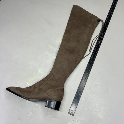 MARC FISHER  LTD Over The Knee Boot Pointy Toe Partial Zip Women's Sz 8.5 Brown