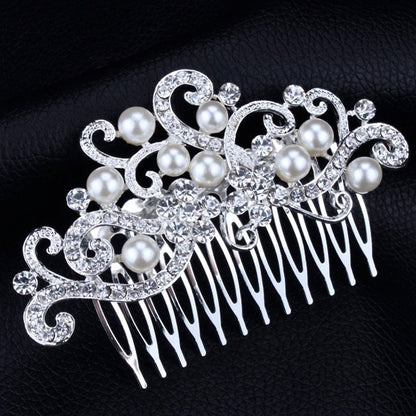 "Florence" - Pearl and Crystal Bridal Hair Comb - Available in Silver and Gold