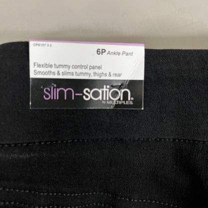 MULTIPLES Ankle Pants Petite Women's Sz 6P Black