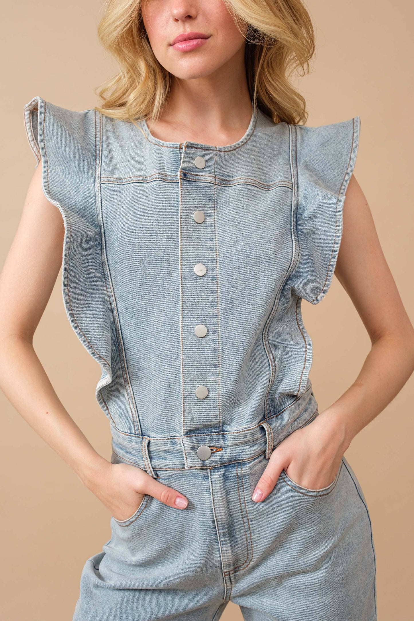 Ruffle Bell Bottom Jumpsuit