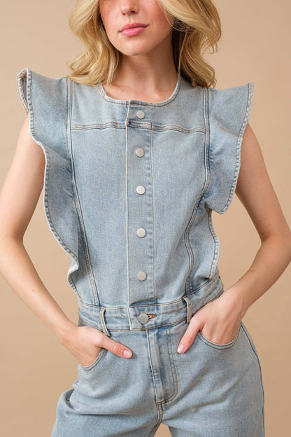 Ruffle Bell Bottom Jumpsuit