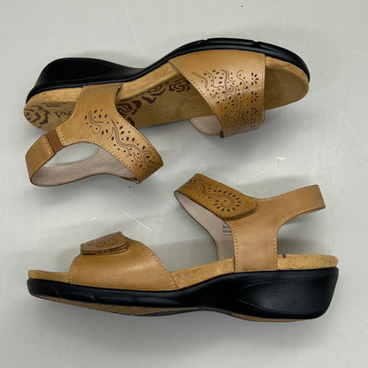 PROPET Wanda Sandal w/Wedge Heel Design Womens Sz 8.5 XX WIDE (4E) Tan WSX203L