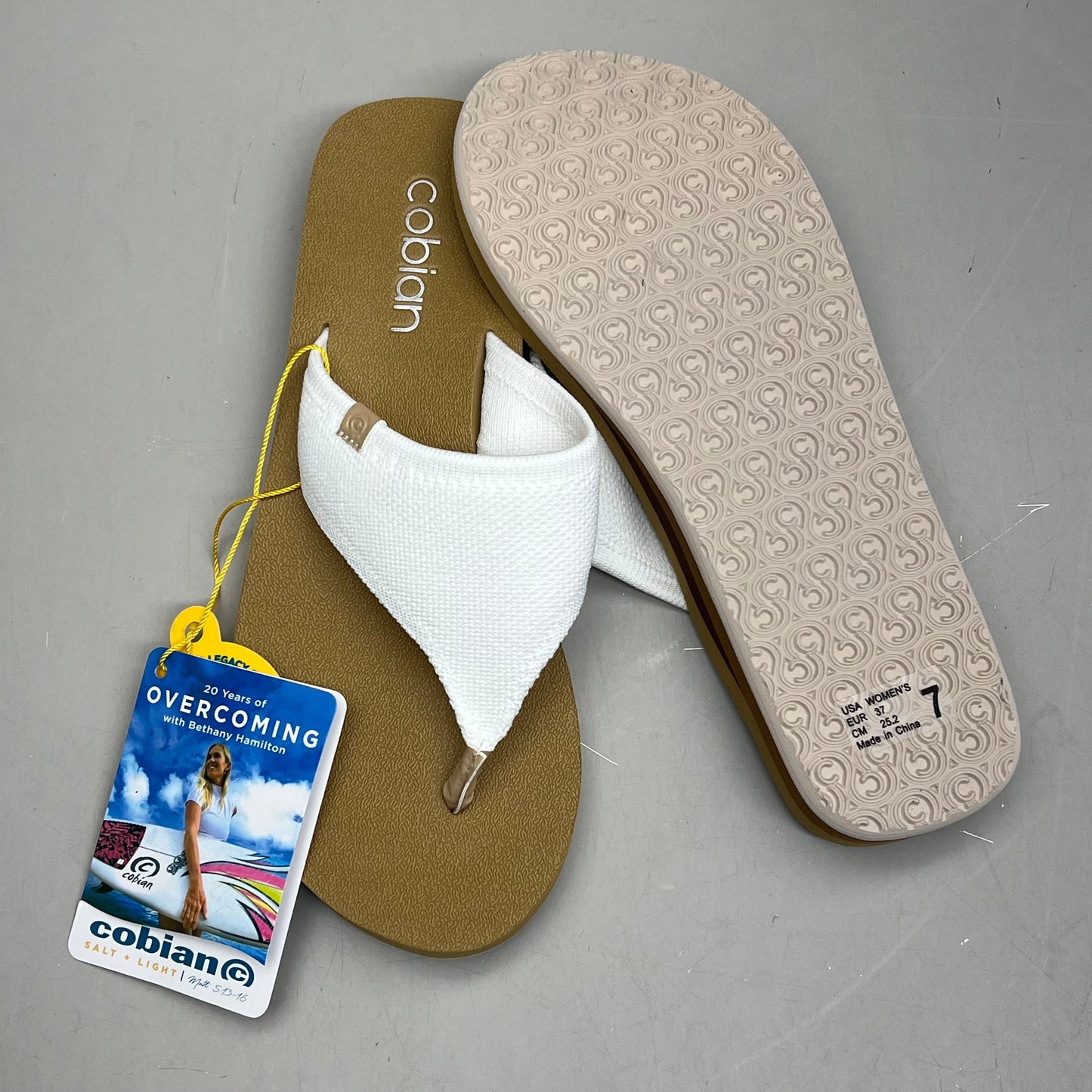 COBIAN Bermuda Bounce Mesh Strap Women's Sz 7 EU 37  Cream BEB24-110-7