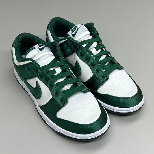 NIKE Dunk Low Satin ESS SNKR Sz Women's 10 Men's 8.5 White/Team Green DX5931100