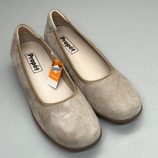 PROPET Yara Slip-On Orthotic Comfort Women's Sz 8.5 M(B) Natural Buff Suede WCX004L