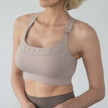 Venice 4 Ultimate Support Full Coverage Nursing & Pumping Sports Bra (Chai)