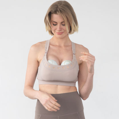 Venice 4 Ultimate Support Full Coverage Nursing & Pumping Sports Bra (Chai)