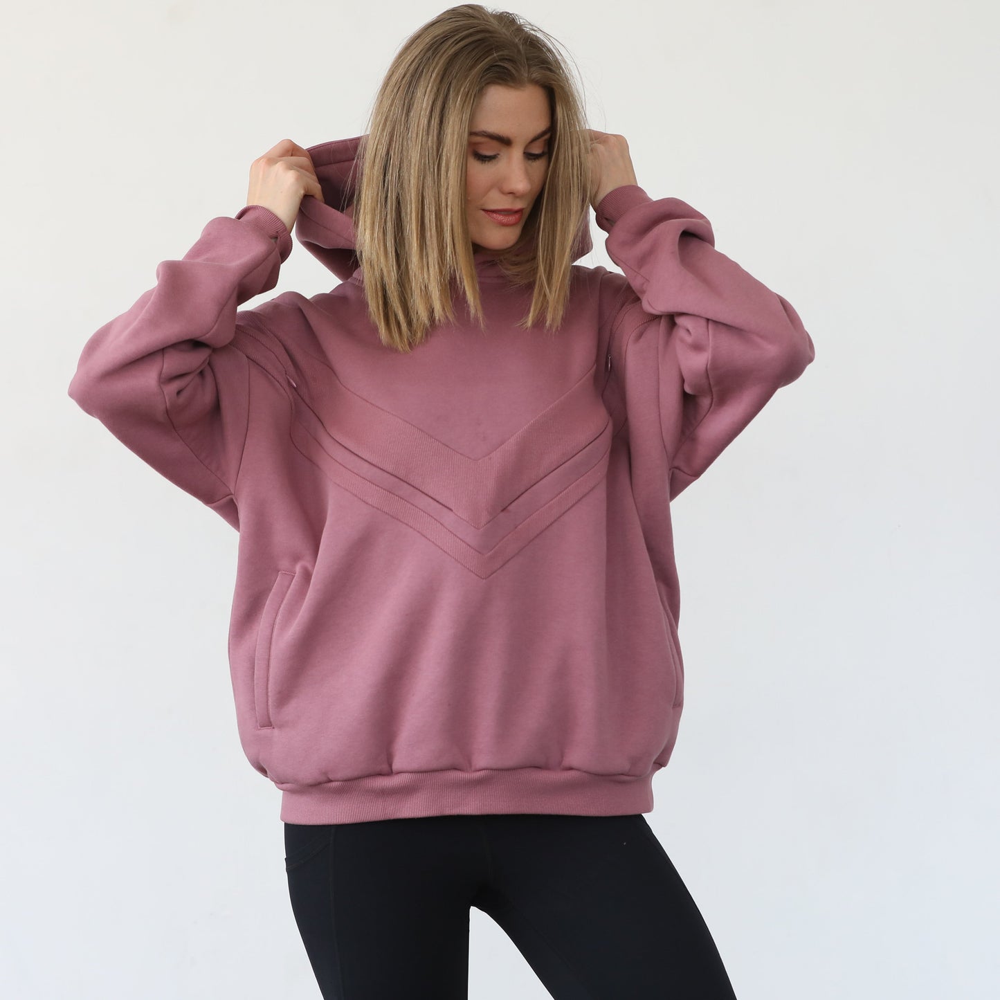 Isabella Ultra Soft Oversized Nursing & Pregnancy Hoodie (Mauve Smoke)