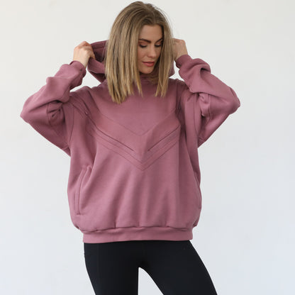 Isabella Ultra Soft Oversized Nursing & Pregnancy Hoodie (Mauve Smoke)