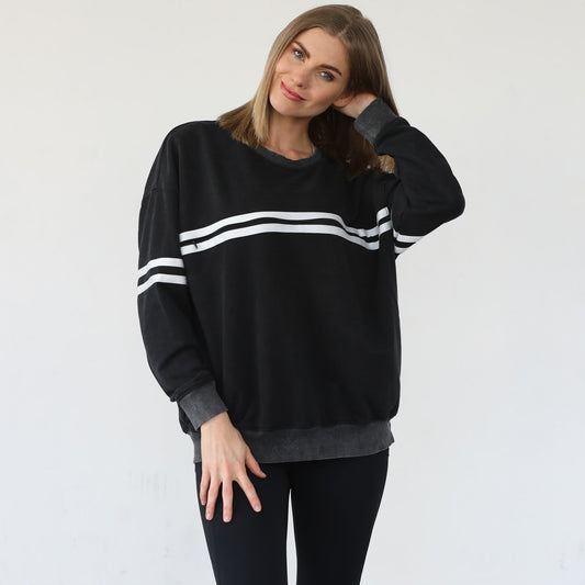 Celine Slouchy Nursing Pullover (Faded Black)