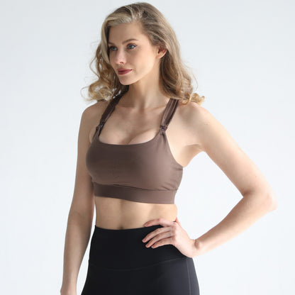 Chloé 4 Running Nursing & Pumping Sports Bra (Espresso)
