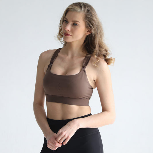 Chloé 4 Running Nursing & Pumping Sports Bra (Espresso)