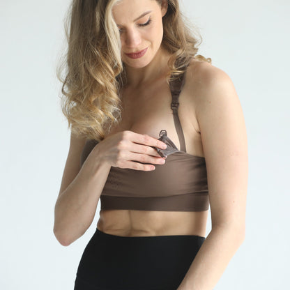 Chloé 4 Running Nursing & Pumping Sports Bra (Espresso)