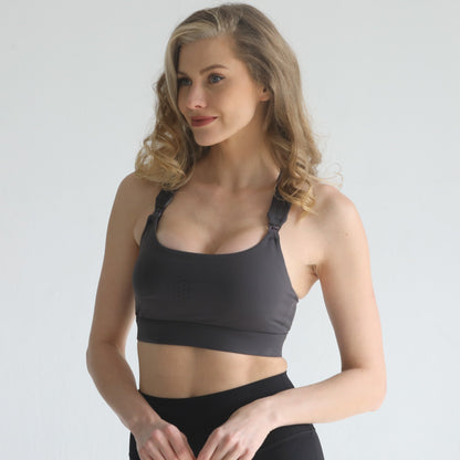 Chloé 4 Running Nursing & Pumping Sports Bra (Steel Slate)