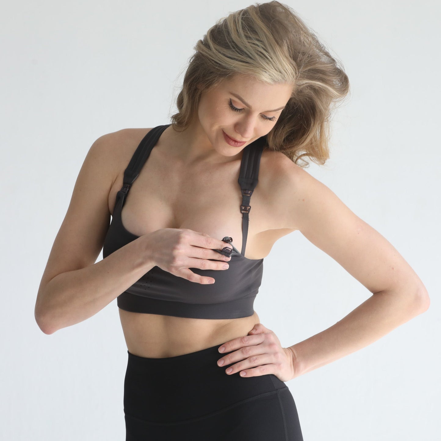 Chloé 4 Running Nursing & Pumping Sports Bra (Steel Slate)