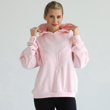 Isabella Ultra Soft Oversized Nursing & Pregnancy Hoodie (Pedal Blush)