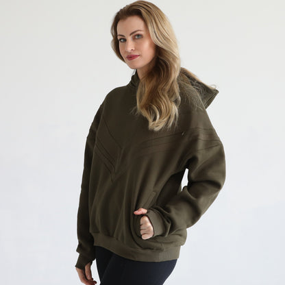 Isabella Ultra Soft Oversized Nursing & Pregnancy Hoodie (Olive Tree)