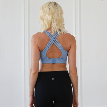 Chloé 3 Running Nursing Sports Bra (Tile Blue)