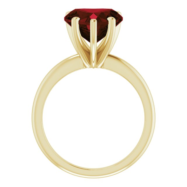14K Yellow 10x10 mm Heart Solitaire Engagement Ring