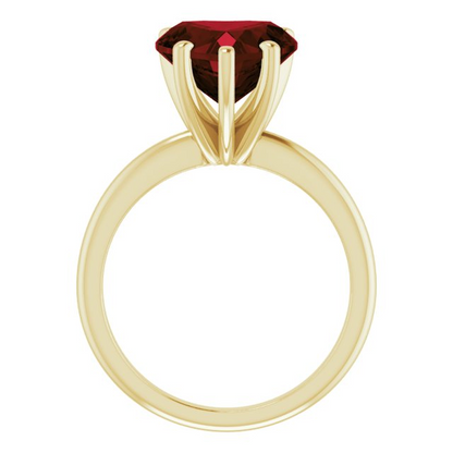 14K Yellow 10x10 mm Heart Solitaire Engagement Ring