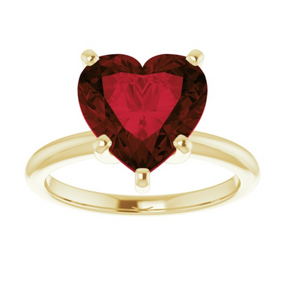 14K Yellow 10x10 mm Heart Solitaire Engagement Ring
