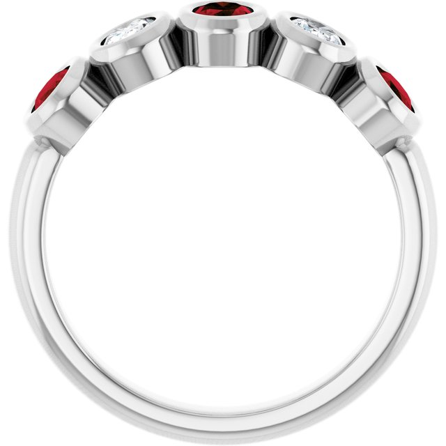 14K White 5x3 mm Oval Anniversary Band