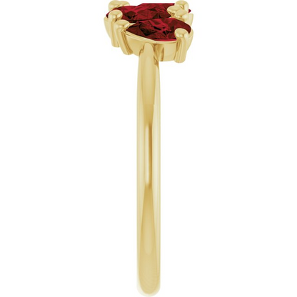 14K Yellow Natural Mozambique Garnet Five-Stone Ring
